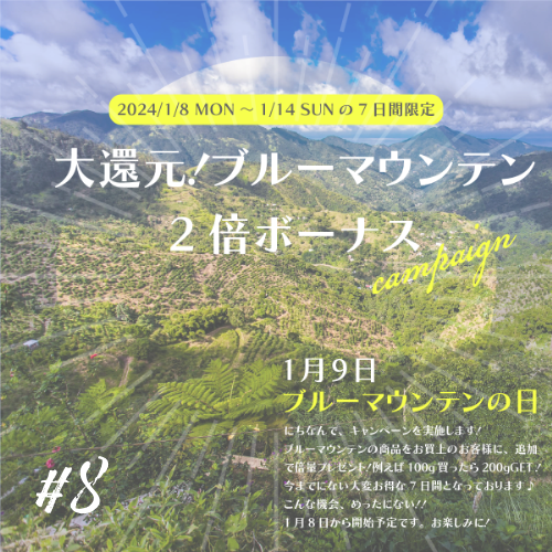 ブルーマウンテン2倍ボーナスキャンペーン告知