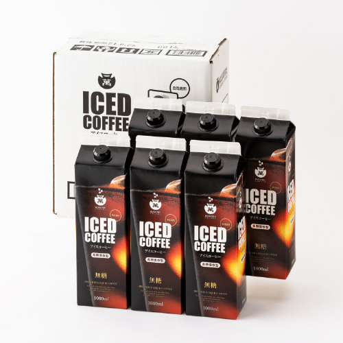 萬國珈琲アイスコーヒー無糖1L×6本
