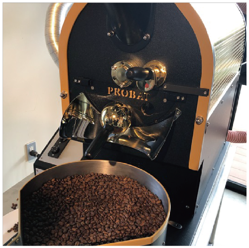 茂庭ブレンド焙煎の様子